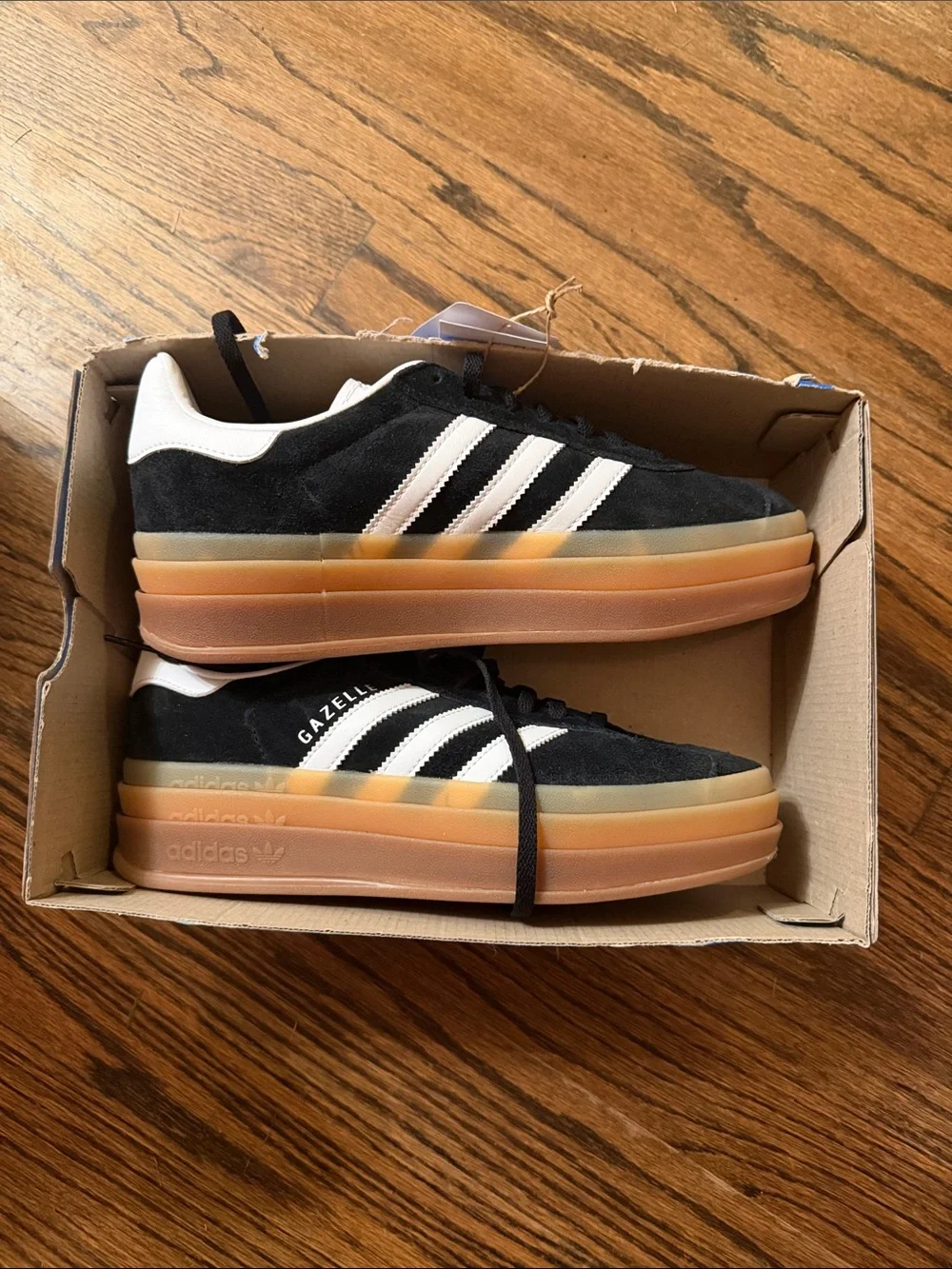 adidas Women's Black and White Suede Gazelle Sneakers